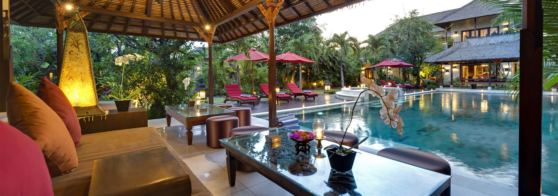 Villa-Kalimaya-I--Poolside-living-area-at-sunset